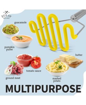 Non-Scratch Potato Masher Kitchen Tool - Durable Stainless Steel Mashed Potatoes Masher