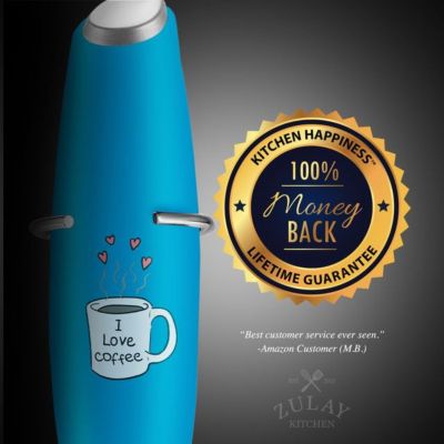 Handheld Milk Frother Stainless Steel Single Whisk with Stand