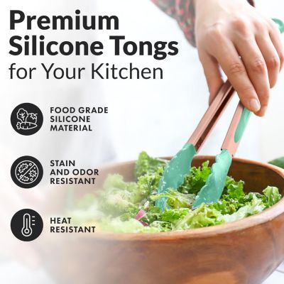 Stainless Steel Kitchen Tongs with Silicone Tips - Set of 2