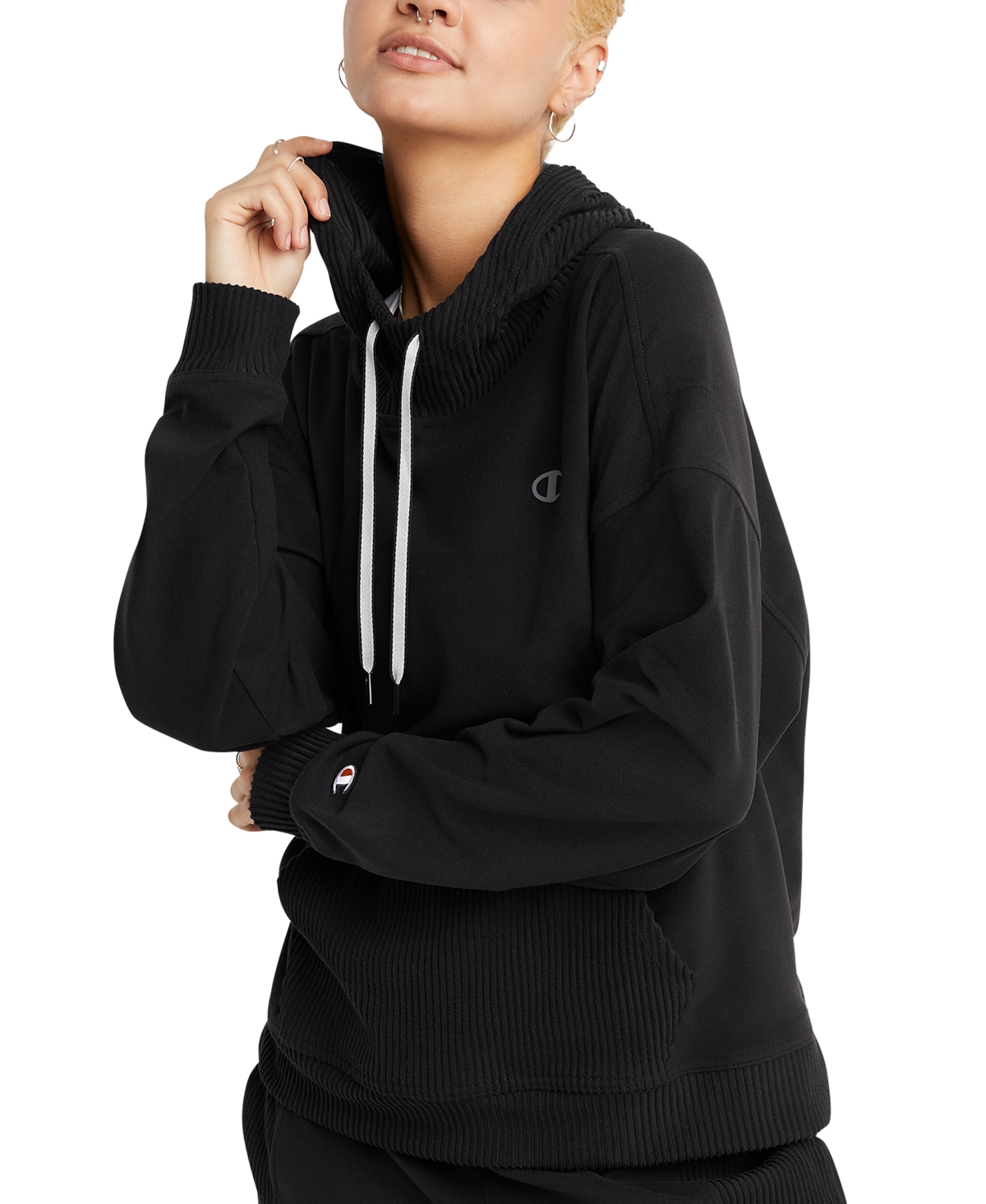 Champion Women's Soft Touch Ribbed Mix Hoodie