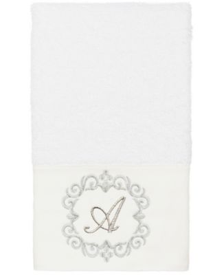 Turkish Cotton Monica Embellished Towel 3 Piece Set - White