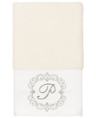 Turkish Cotton Monica Embellished Towel 3 Piece Set - Cream