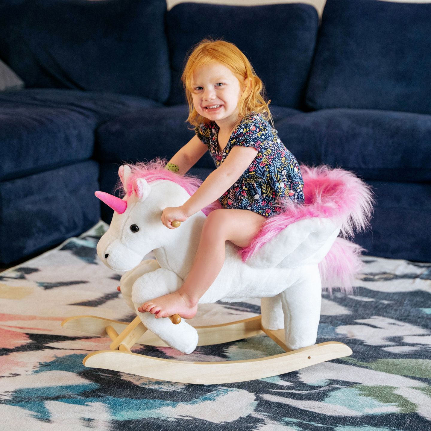 Детская мягкая игрушка Qaba Unicorn Singing Plush Rocking Chair, Ages 18-36 Months — фото 9