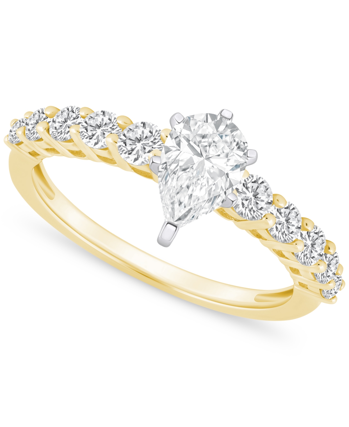 Macy's Diamond Pear Engagement Ring (1 Ct. T.w.) In 14k Gold In Yellow Gold