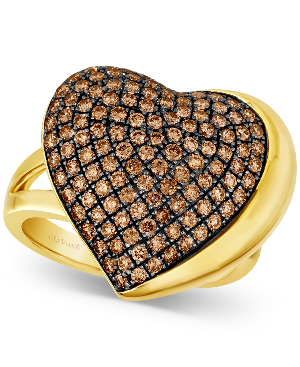 Le Vian Godiva X  Chocolate Diamond Heart Ring (1-1/5 Ct. T.w.) In 14k Gold In K Honey Gold Ring