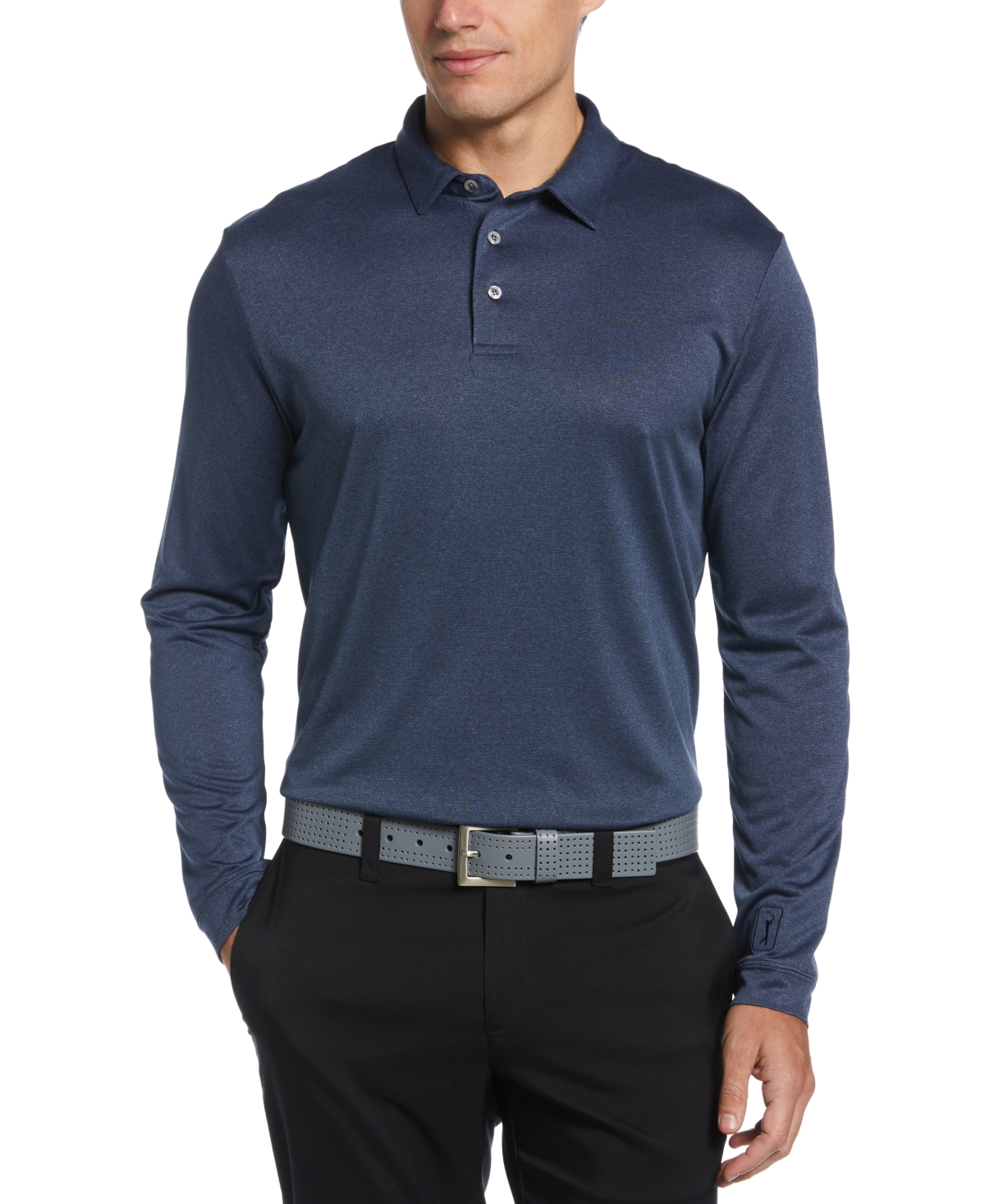 Pga Tour Men's Micro Birdseye Print Long-Sleeve Polo Shirt | Smart Closet
