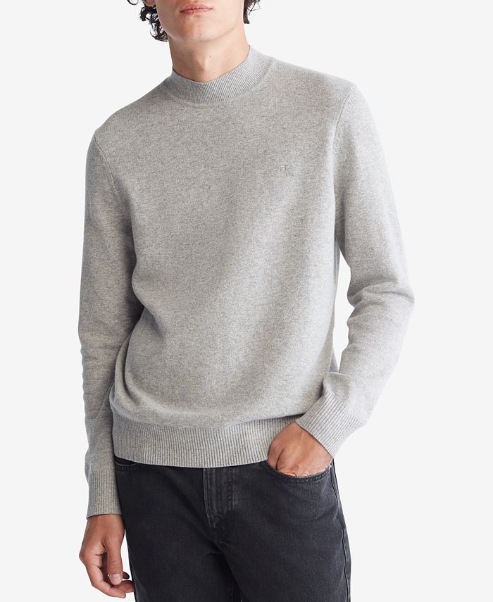Calvin Klein Men's Solid Merino Mock Neck Sweater & Reviews - Sweaters - Men  - Macy's