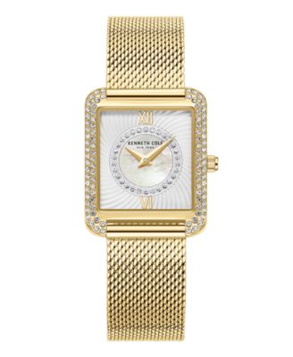 Kenneth Cole New York Women s Classic Gold Tone Stainless Steel Mesh Bracelet Watch 30.5mm Macy s