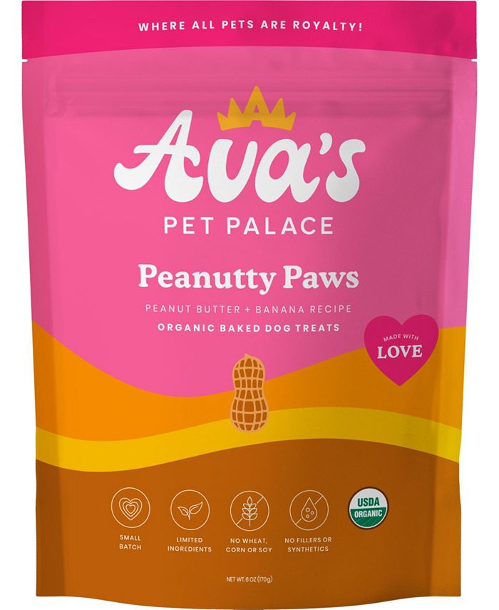 Ava's Pet Palace Peanutty Paws Organic Baked Biscuit Treats for Dogs