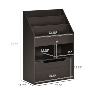 Kids Bookcase w/ Wheel Drawer for Books, Toys,