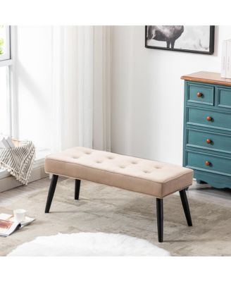 Velvet Tufted Bedroom Bench for Living Room & Entryway