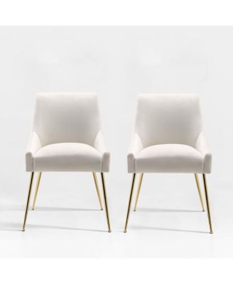 Upholstered Performance Velvet Accent Chair With Metal Leg (Set of 2)