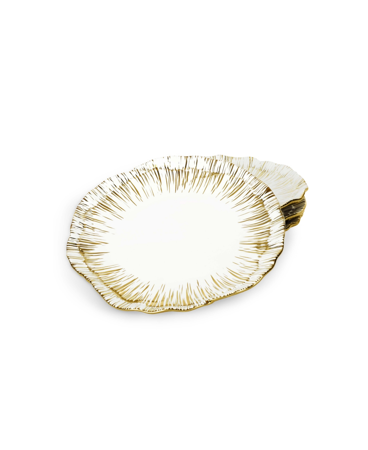 Michael Aram Anemone 4 Piece Tidbit Plate Set In Gold-tone