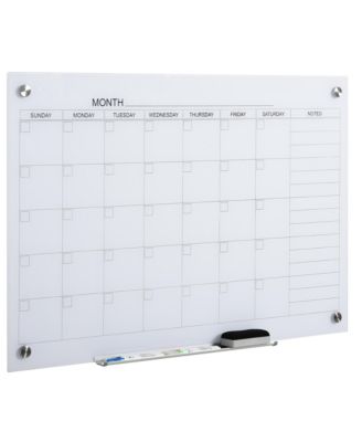 Wall Hanging Calendar Glass Dry-Erase Board with 4 Colo Markers