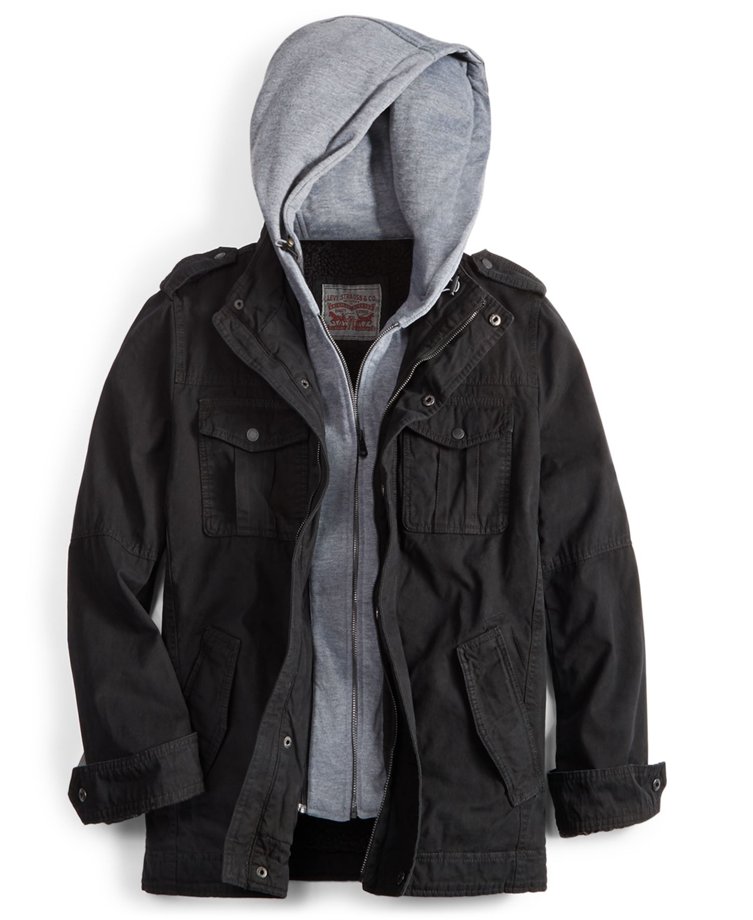 Men's Two Pocket Hooded Trucker Jacket