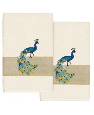 Turkish Cotton Penelope Embellished 2-Pc. Hand Towel Set