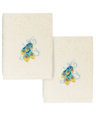 Turkish Cotton Penelope Embellished 2-Pc. Washcloth Set