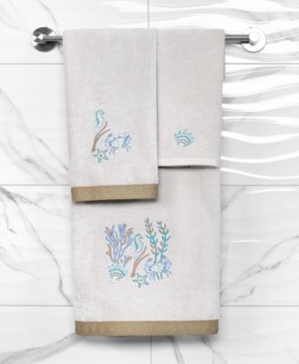 Turkish Cotton Aaron Embellished 2-Pc. Fingertip Towel Set
