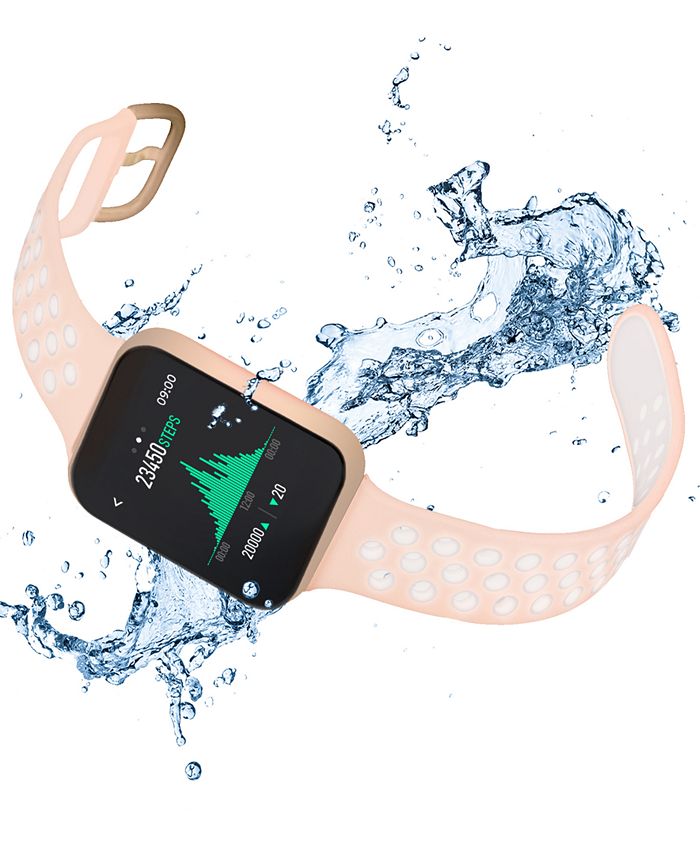 iTouch Air 3 Unisex Blush, White Silicone Strap Touchscreen Smartwatch