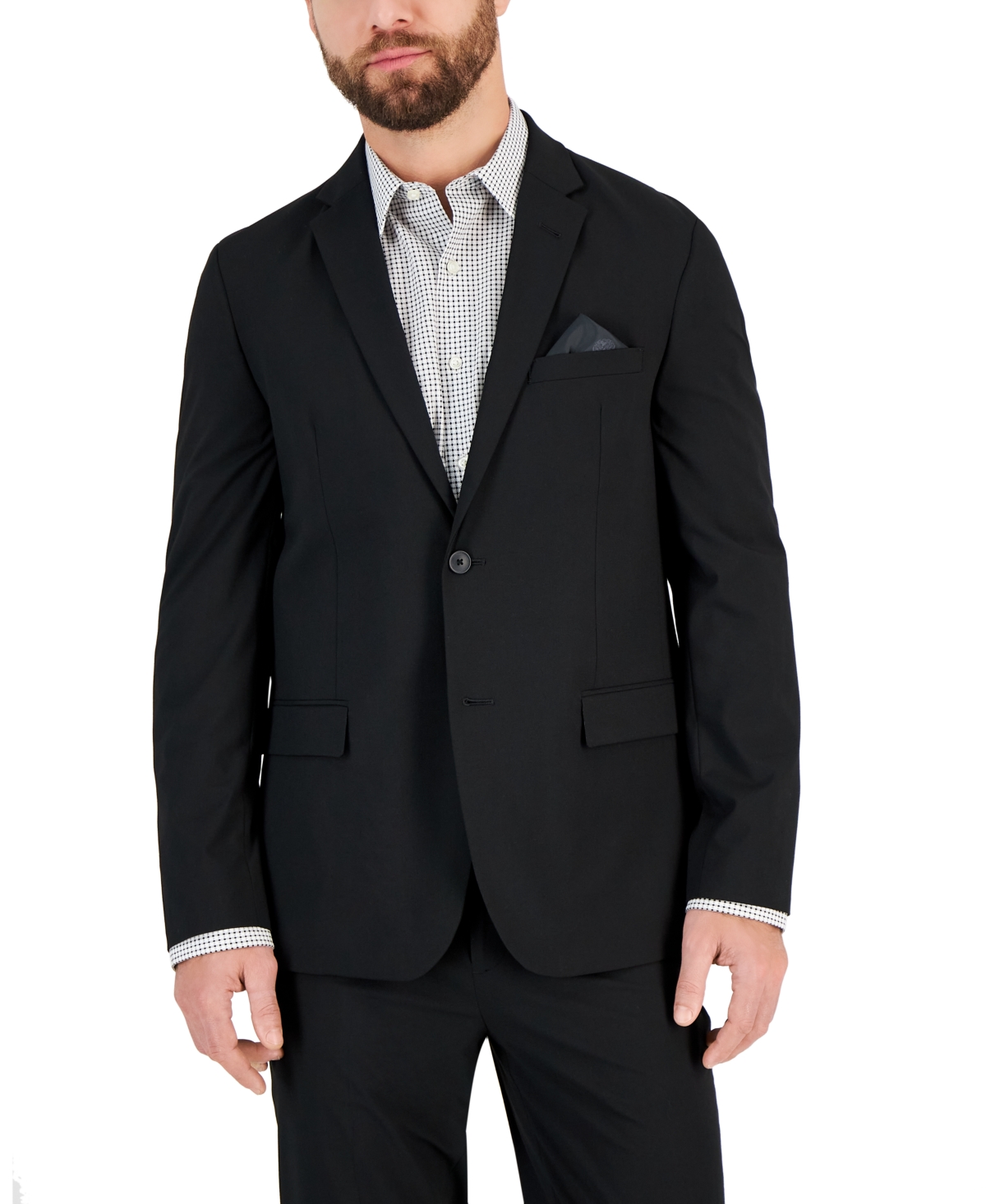 Shop Vince Camuto Men's Slim-fit Spandex Super-stretch Suit Jacket In Black