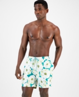 I.n.c. International Concepts Men's Aisha Garden Volley Swim Shorts, Created for Macy's - Emerald Isle
