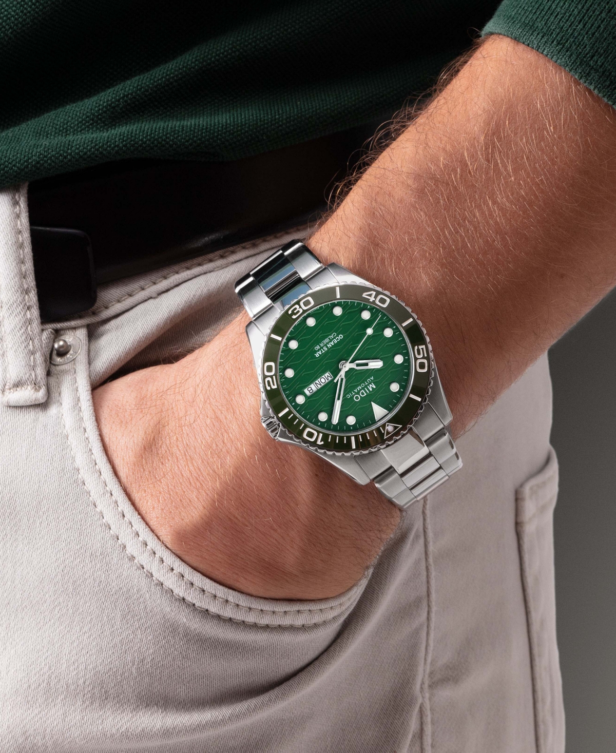 Shop Mido Men's Swiss Automatic Ocean Star Stainless Steel Bracelet Watch 43mm In Silver