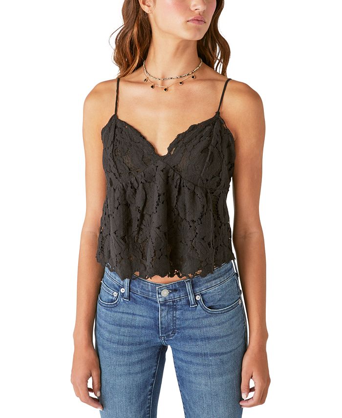 Lucky Brand Women's Lace Sweetheart-Neck Camisole Top - Macy's