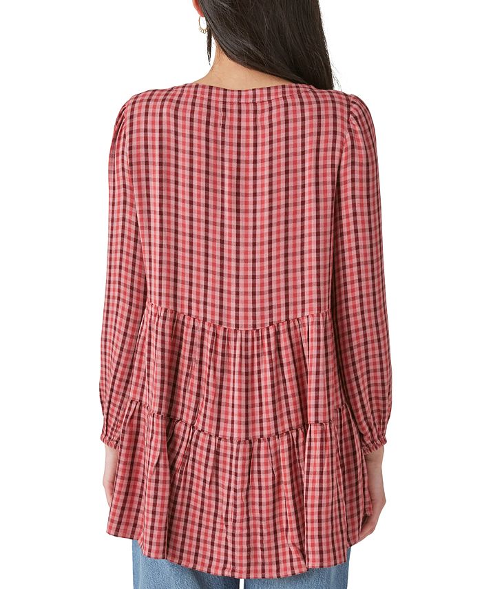 Lucky Brand Women's PlaidPrint Tiered Tunic Top Macy's