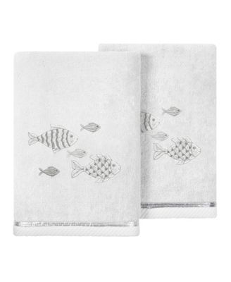 Turkish Cotton Figi Embellished 2-Pc. Hand Towel Set