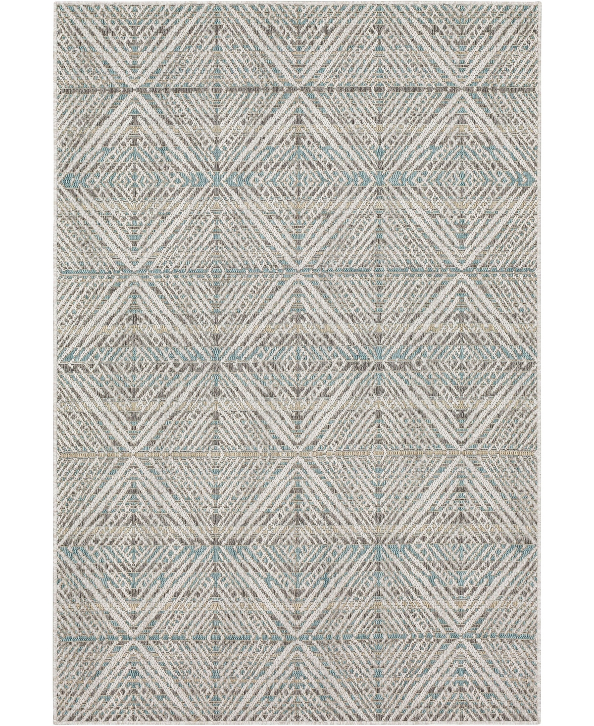 Mohawk Malibu Outdoor Shibori Diamonds 8' X 10' Area Rug In Silver