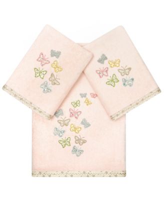 Turkish Cotton Mariposa Embellished 3-Pc. Bath Towel Set
