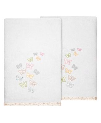 Turkish Cotton Mariposa Embellished 2-Pc. Bath Towel Set