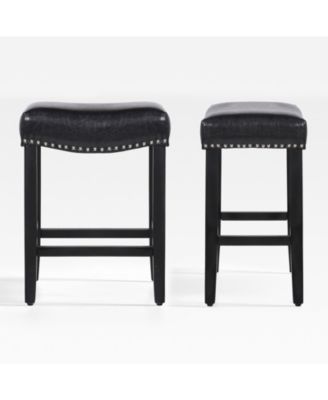 24" Upholstered Saddle Seat Counter Stool (Set of 2)