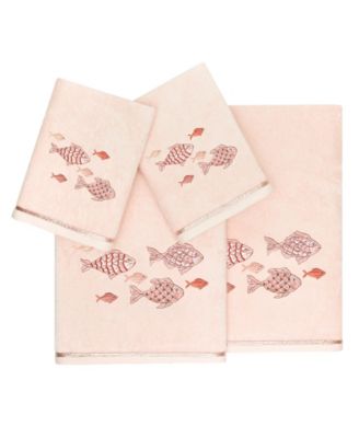 Turkish Cotton Figi Embellished 4-Pc. Bath Towel Set