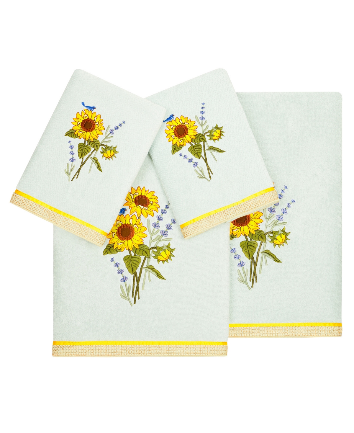 Linum Home Turkish Cotton Girasol Embellished -Pc. Bath Towel Set