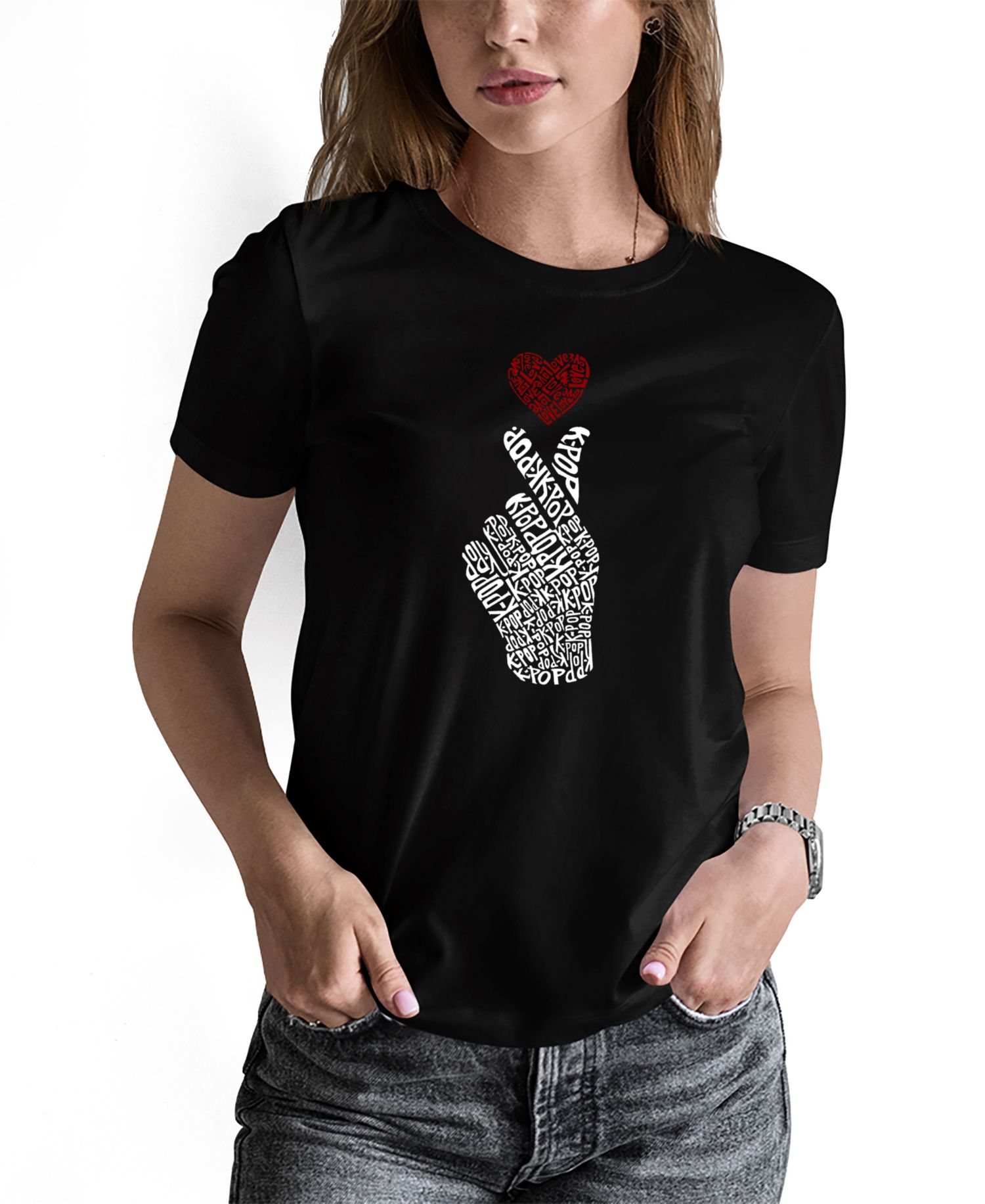 Women's K-Pop Word Art T-shirt