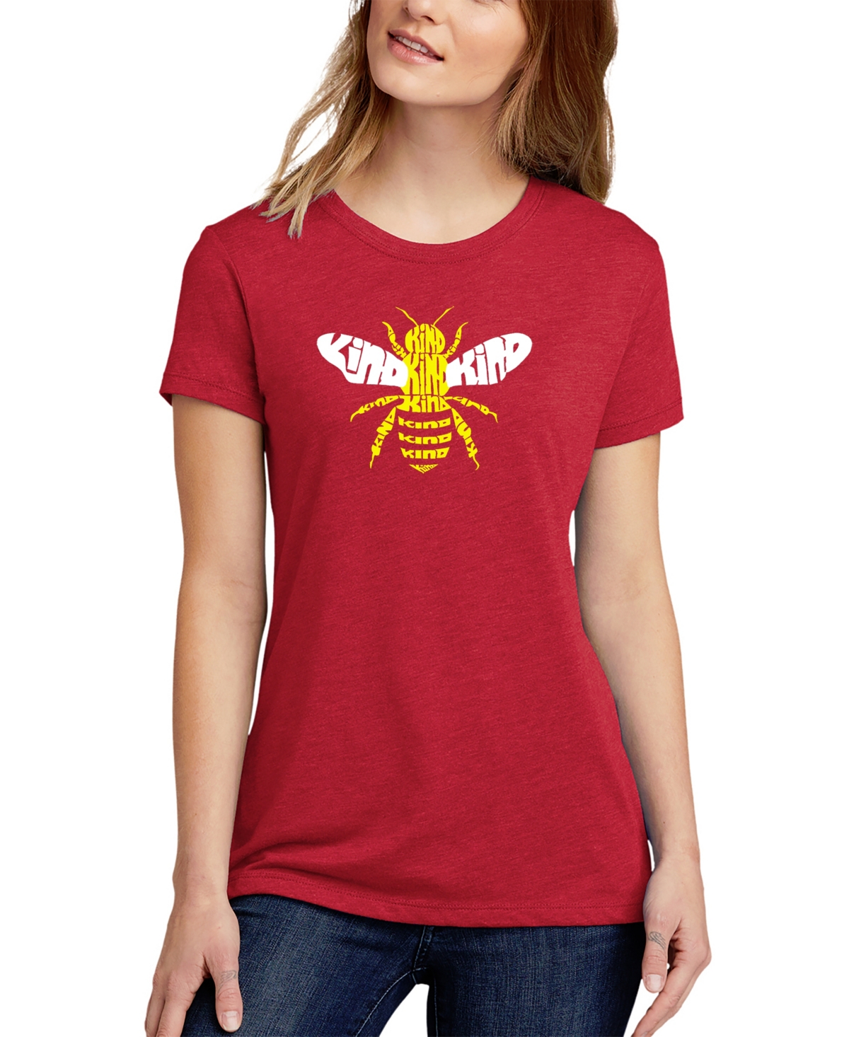 La Pop Art Women's Premium Blend Bee Kind Word Art T-shirt