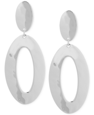 image of Robert Lee Morris Soho Silver-Tone Oval Double Drop Earrings