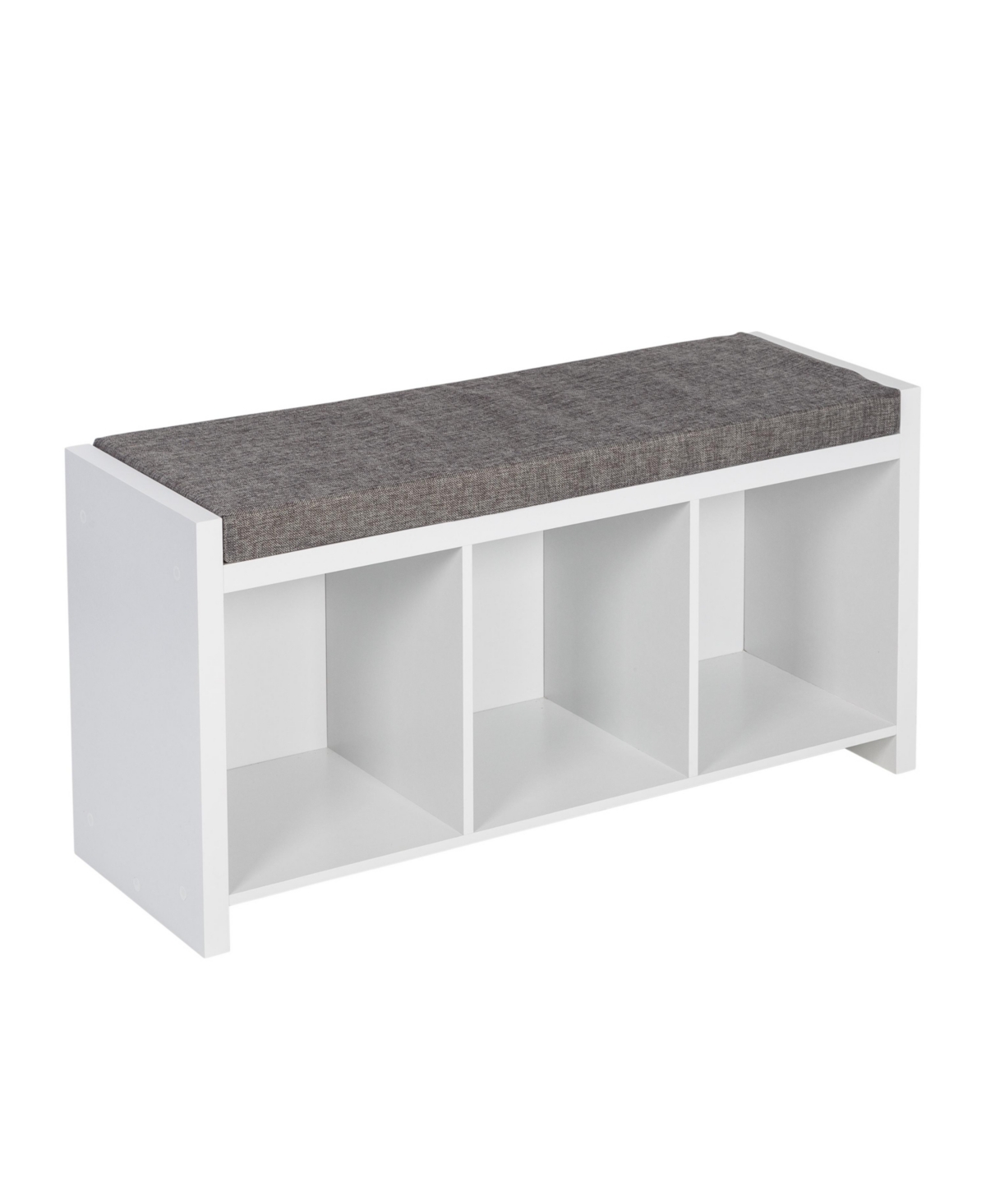 Honey Can Do Cube Organizer Bench With Shoe Storage And Seat Cushion In White