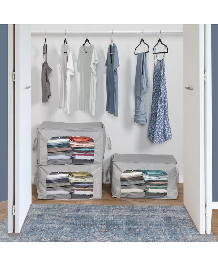 Honey Can Do Clothes Storage Bags with Handles and Clear View Windows