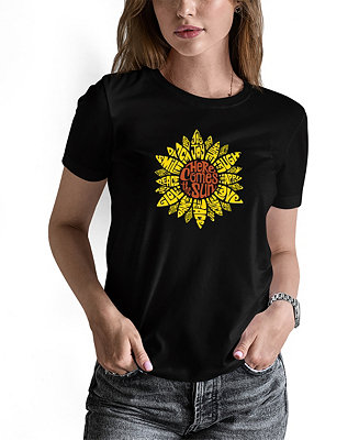LA Pop Art Women's Sunflower Word Art T-shirt - Macy's