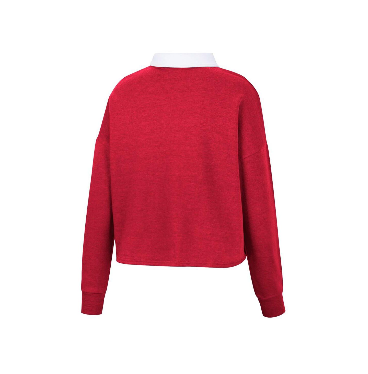 Женская рубашка Colosseum Heather Red Wisconsin Badgers I Love My Job Rugby Long Sleeve — фото 2