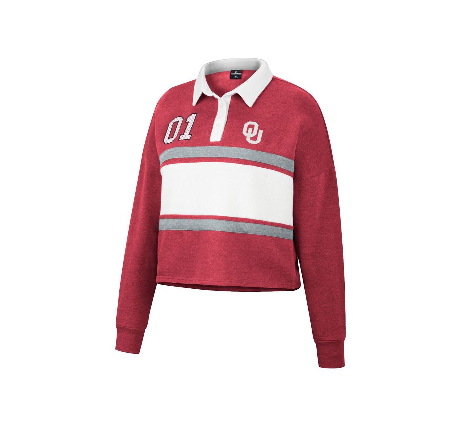 Women's Crimson Oklahoma Sooners I Love My Job Rugby Long Sleeve Shirt