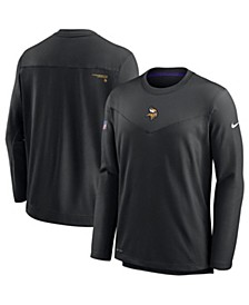 Men's Black Minnesota Vikings Sideline Team Performance Pullover Sweatshirt