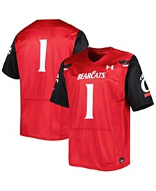 Men's #1 Red Cincinnati Bearcats Team Wordmark Replica Football Jersey