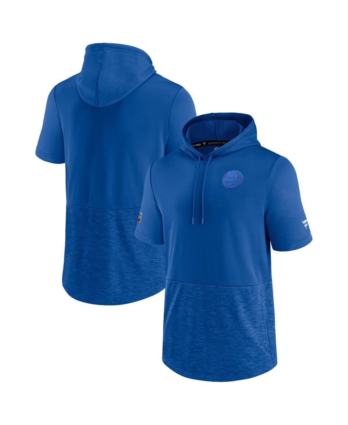 Men's FanaticsNew York Islanders Authentic Pro Travel and Training Short Sleeve Pullover Hoodie - Royal