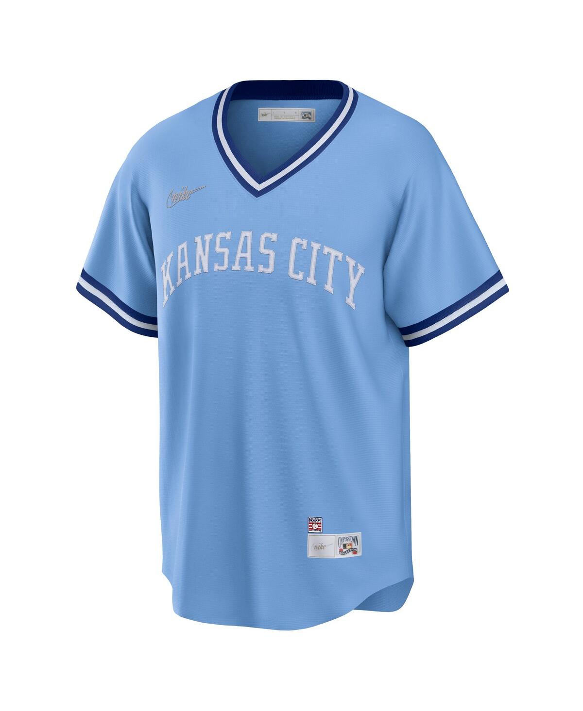 Men's Nike George BrettKansas City Royals Road Cooperstown Collection Player Jersey - Light Blue