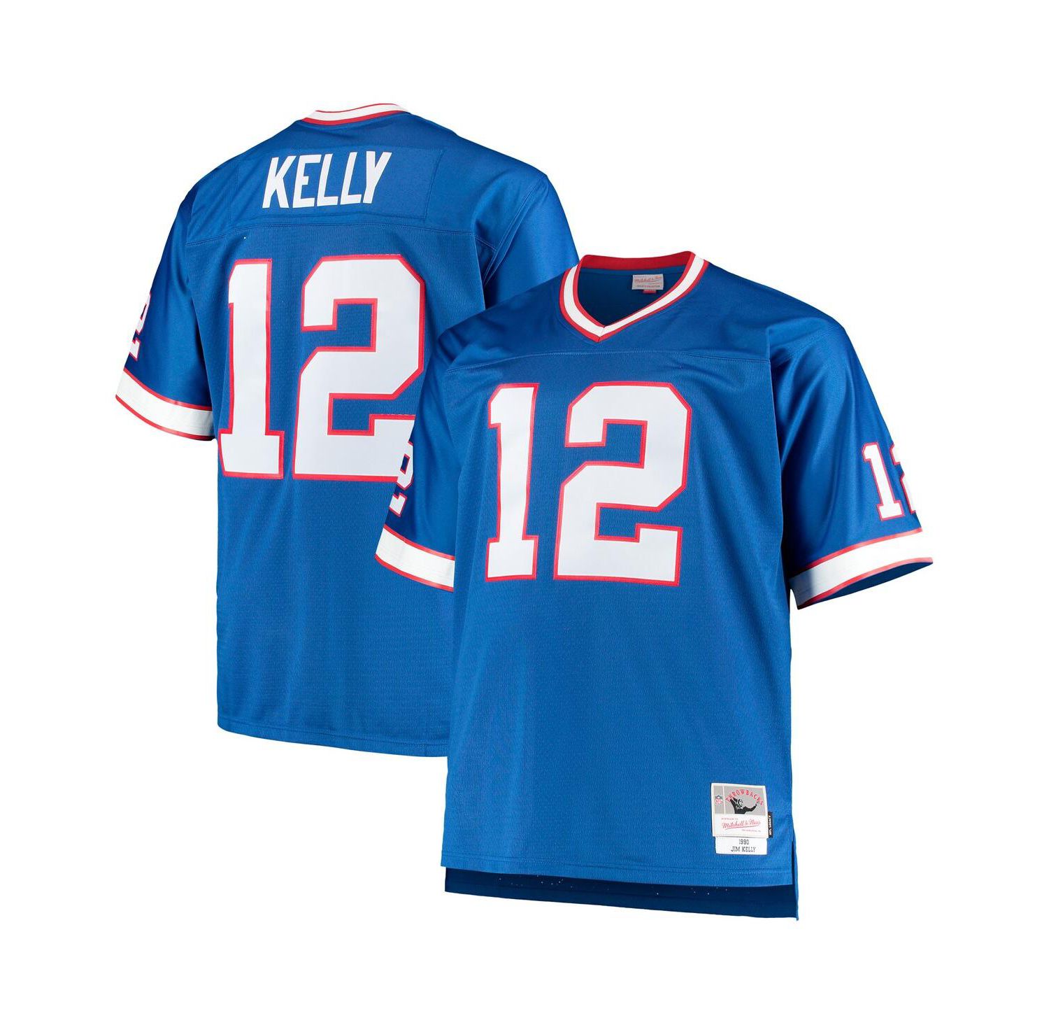 Men's Jim Kelly Royal Buffalo Bills Big and Tall 1990 Retired Player Replica Jersey