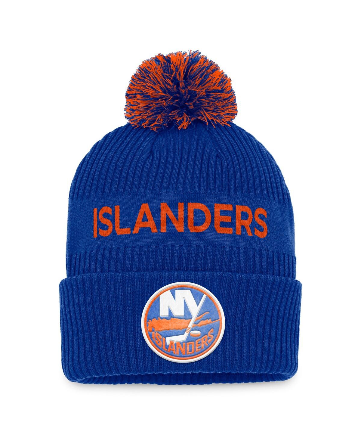 Shop Fanatics Men's  Royal, Orange New York Islanders 2022 Nhl Draft Authentic Pro Cuffed Knit Hat With Po In Royal,orange