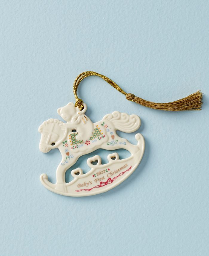 Lenox 2022 Baby's First Christmas Rocking Horse Ornament Macy's